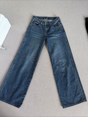 Katie J NYC Wide Leg Kids Jeans in Dark Blue Denim